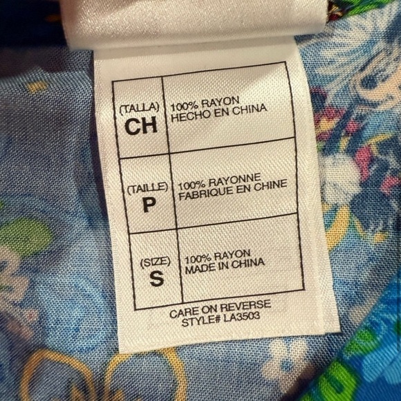 Authentic Disney Store Hawaiian Maxi Dress Mickey Minnie Mouse Blue Size Small - Picture 5 of 12